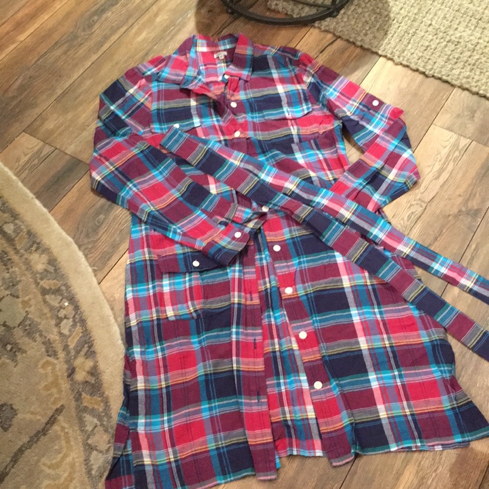 Plaid shirt dress